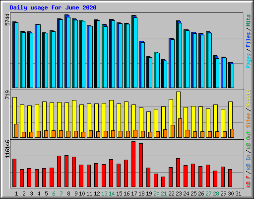 Daily usage for June 2020
