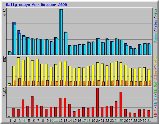 Daily usage for October 2020