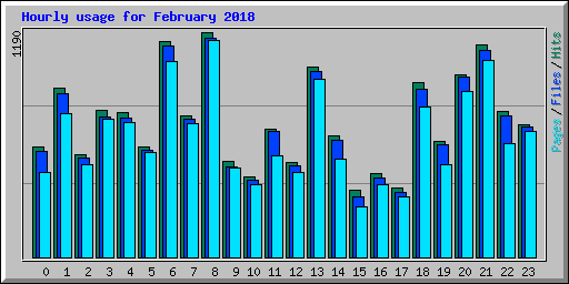 Hourly usage for February 2018