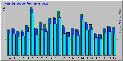 Hourly usage for June 2018