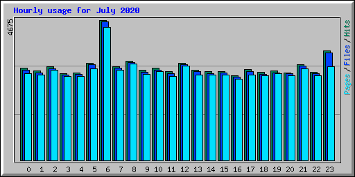 Hourly usage for July 2020