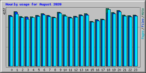Hourly usage for August 2020