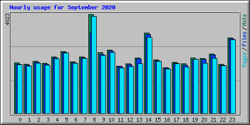 Hourly usage for September 2020