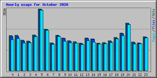Hourly usage for October 2020