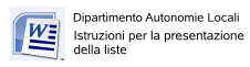 Dipartimento autonomie locali - Istruzioni per le elezioni comunali