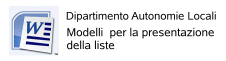 Dipartimento autonomie locali - Modelli  per le elezioni comunali