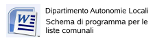 Dipartimento autonomie locali - Schema di programma  per le elezioni comunali